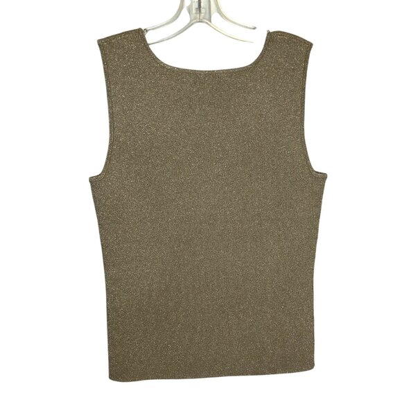 ios Women’s Size S Gold Animal Print Button Up Shirt With Gold Tank Set Sequins - Picture 4 of 9